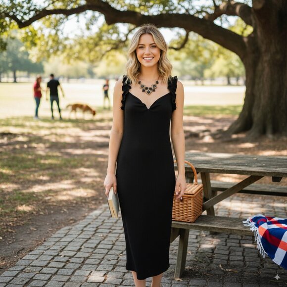 BELLEVUE THE LABEL LEXI MIDI DRESS - Picture 1 of 5
